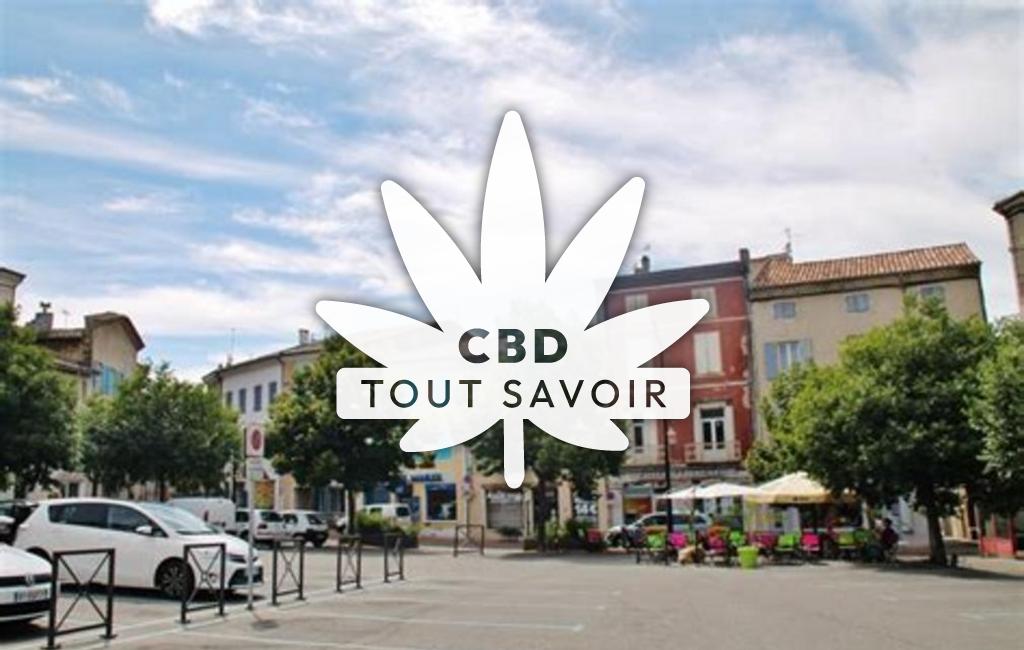 Village à Loriol-sur-Drome avec feuille Cannabis CBD