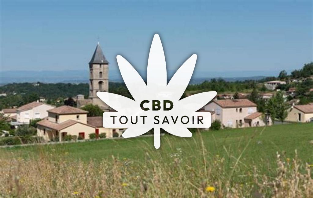 Village à Beauregard-Baret avec feuille Cannabis CBD