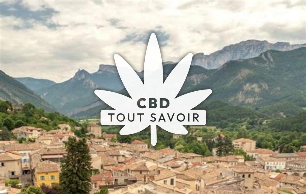 Village à Besayes avec feuille Cannabis CBD