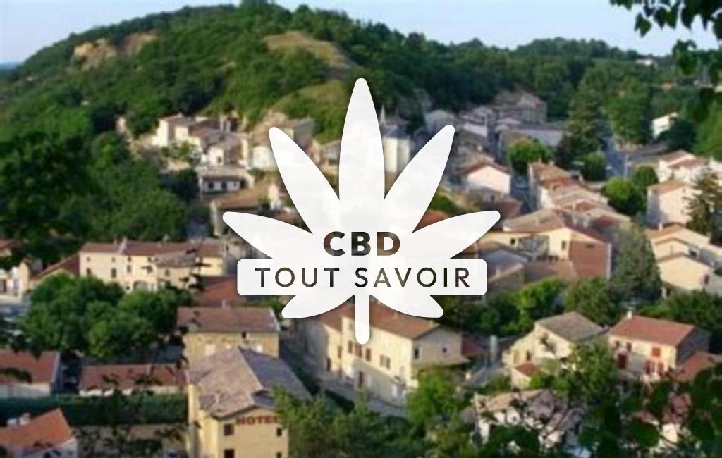 Village à Chateauneuf-sur-Isere avec feuille Cannabis CBD