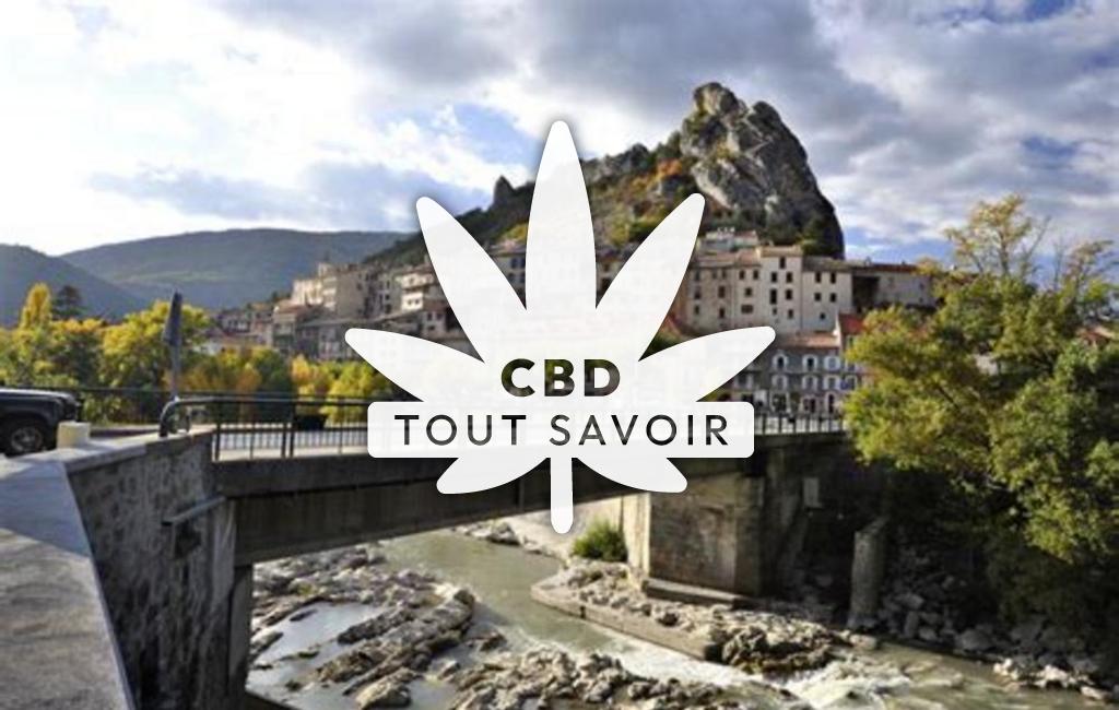 Village à La-Batie-des-Fonds avec feuille Cannabis CBD