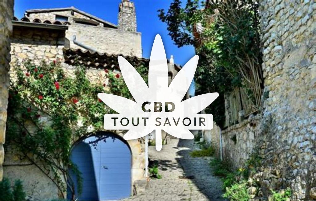 Village à Les-Pres avec feuille Cannabis CBD