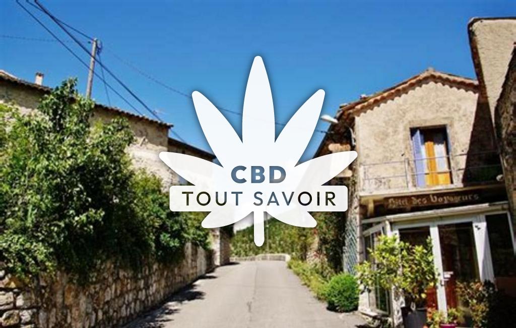 Village à Pradelle avec feuille Cannabis CBD