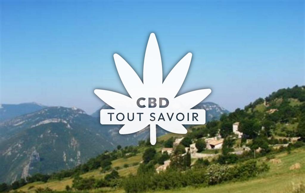 Village à Rimon-Et-Savel avec feuille Cannabis CBD