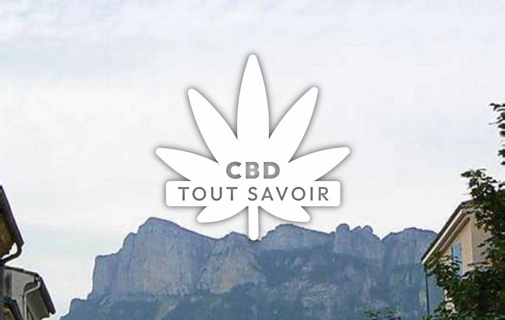 Village à Saillans avec feuille Cannabis CBD