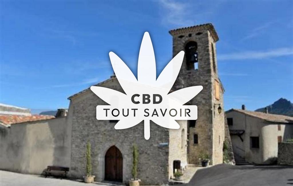 Village à Saint-Sauveur-en-Diois avec feuille Cannabis CBD