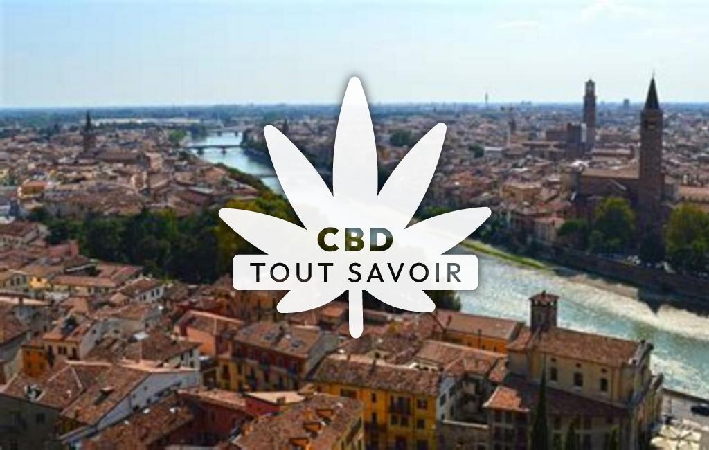 Village à Veronne avec feuille Cannabis CBD
