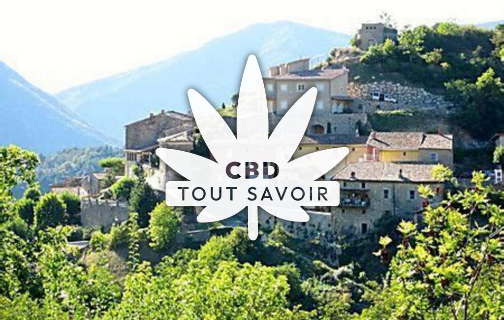 Village à Aurel avec feuille Cannabis CBD