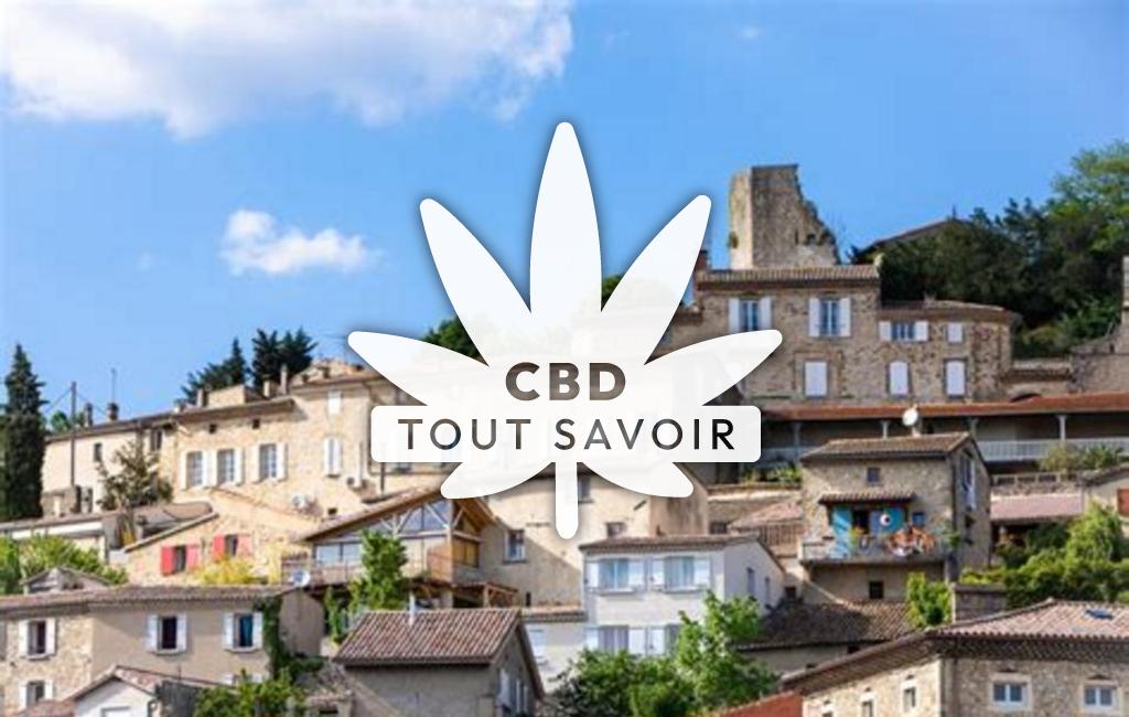 Village à Allex avec feuille Cannabis CBD