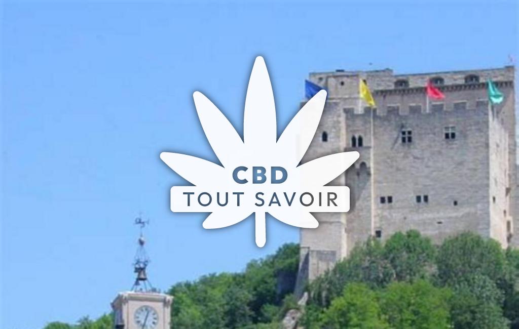Village à Crest avec feuille Cannabis CBD
