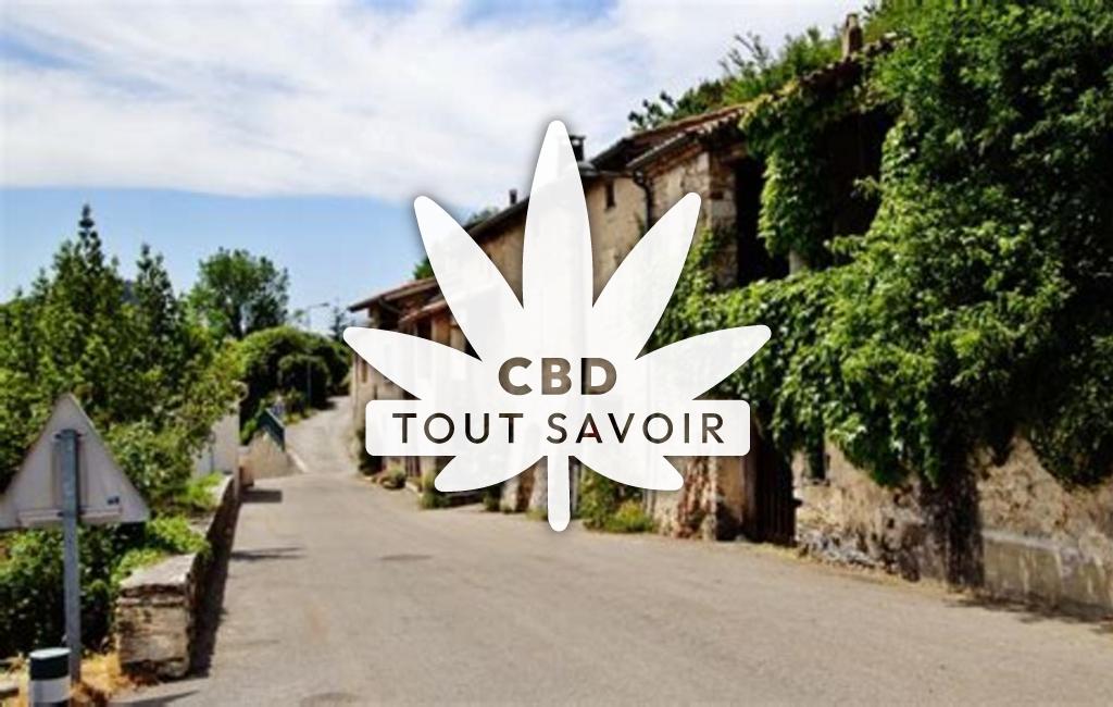 Village à Gigors-Et-Lozeron avec feuille Cannabis CBD