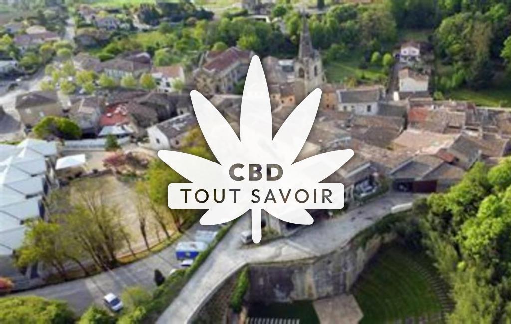 Village à Grane avec feuille Cannabis CBD