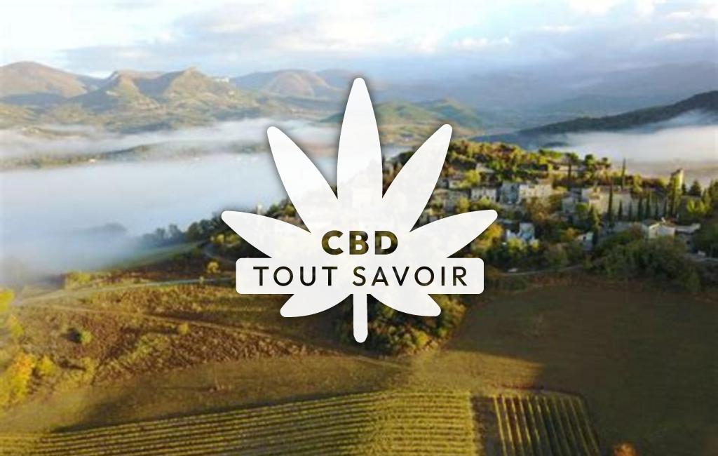 Village à Mirabel-Et-Blacons avec feuille Cannabis CBD