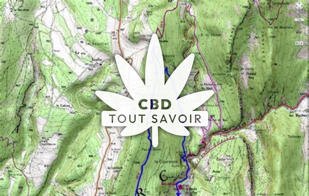 Village à Plan-de-Baix avec feuille Cannabis CBD