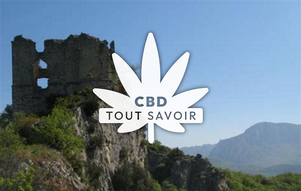 Village à Soyans avec feuille Cannabis CBD