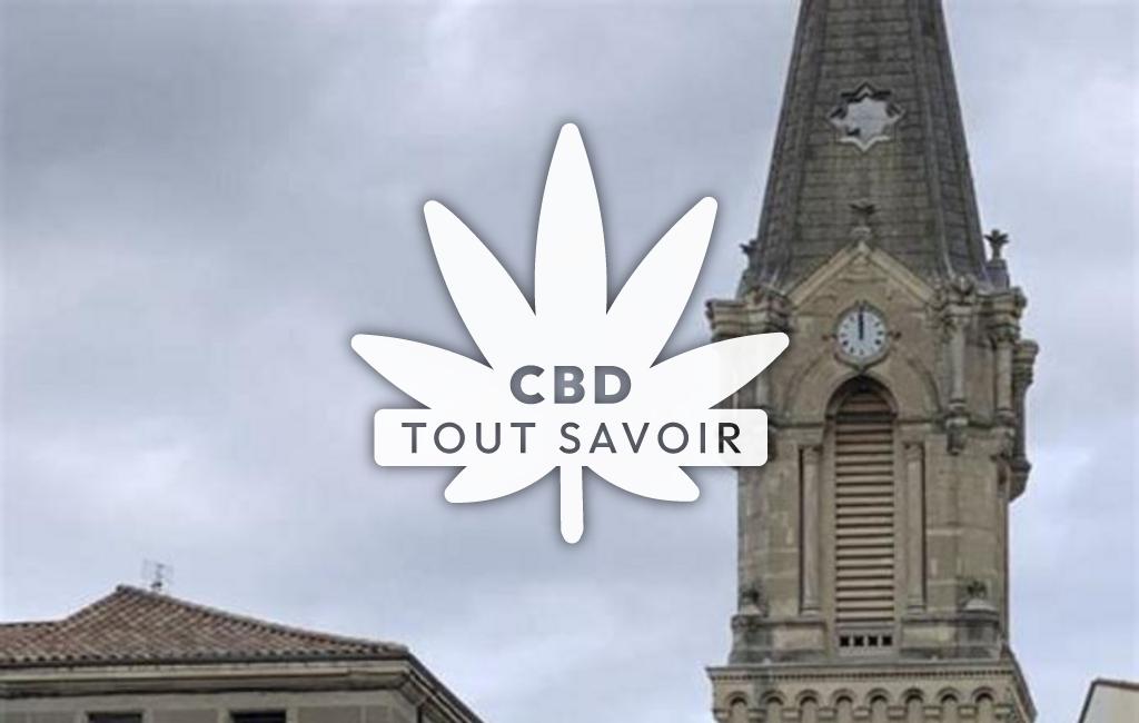 Village à AouSainte-sur-Sye avec feuille Cannabis CBD
