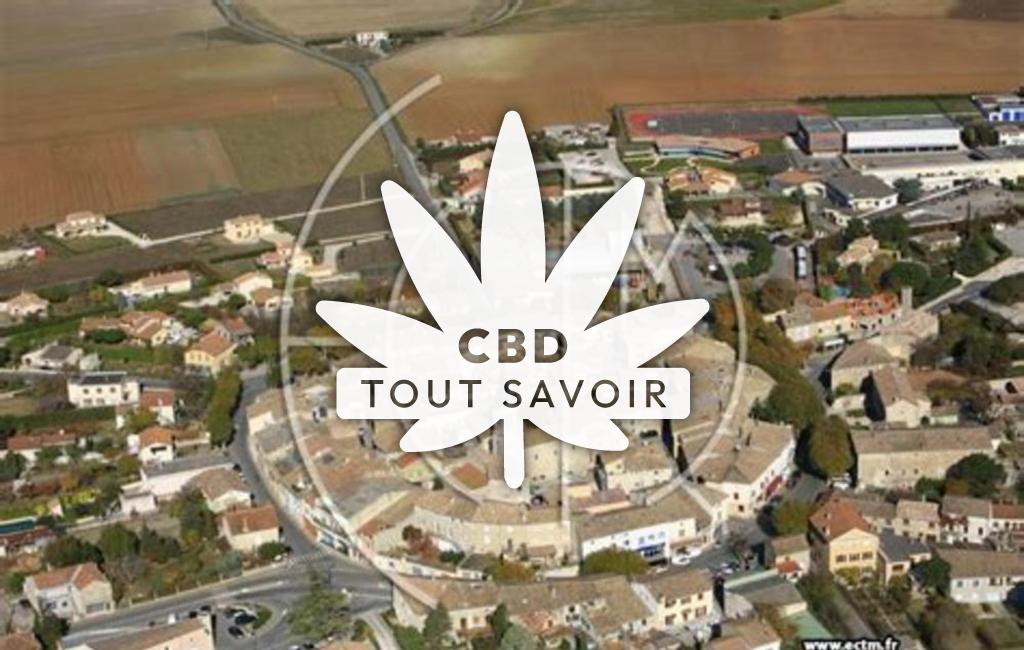 Village à Cleon-D'Andran avec feuille Cannabis CBD
