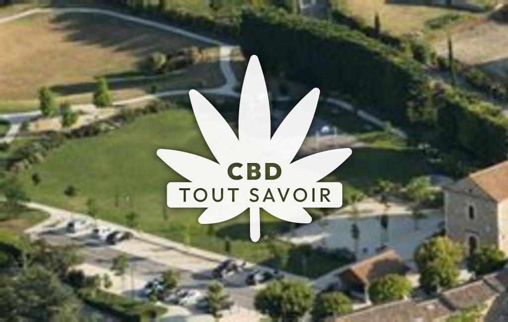 Village à Roynac avec feuille Cannabis CBD