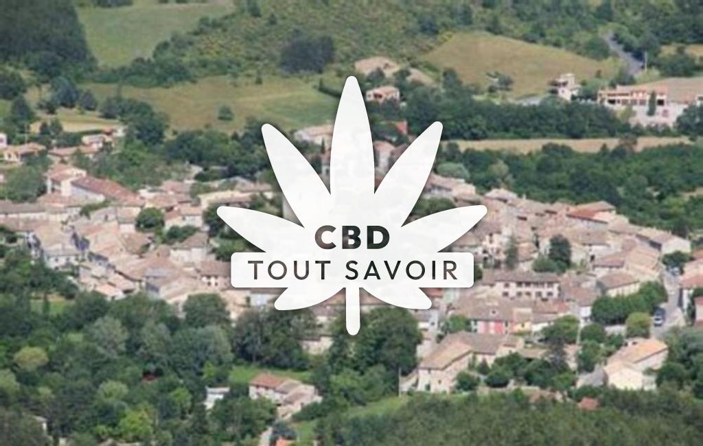 Village à Bellegarde-en-Diois avec feuille Cannabis CBD