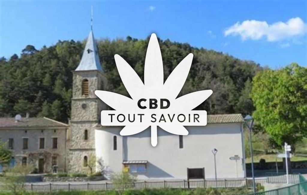 Village à Gumiane avec feuille Cannabis CBD