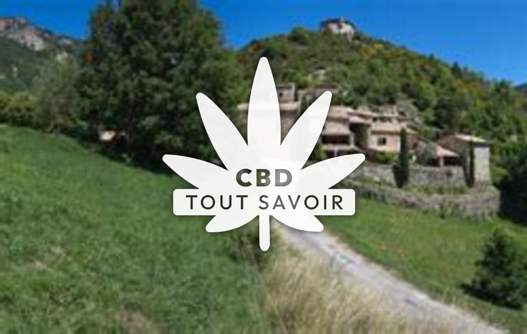 Village à Pommerol avec feuille Cannabis CBD