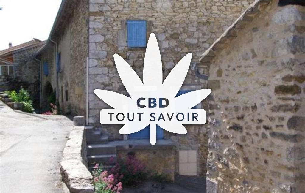 Village à Chauvac-Laux-Montaux avec feuille Cannabis CBD