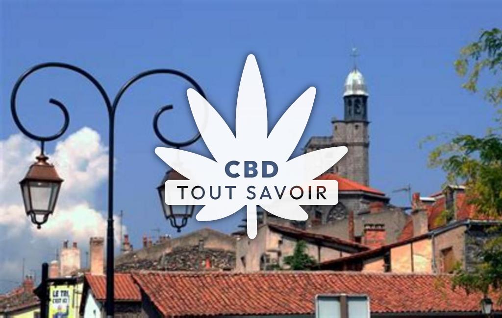 Village à Montferrand-la-Fare avec feuille Cannabis CBD