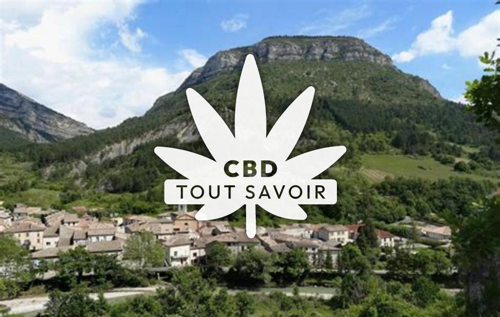 Village à Remuzat avec feuille Cannabis CBD
