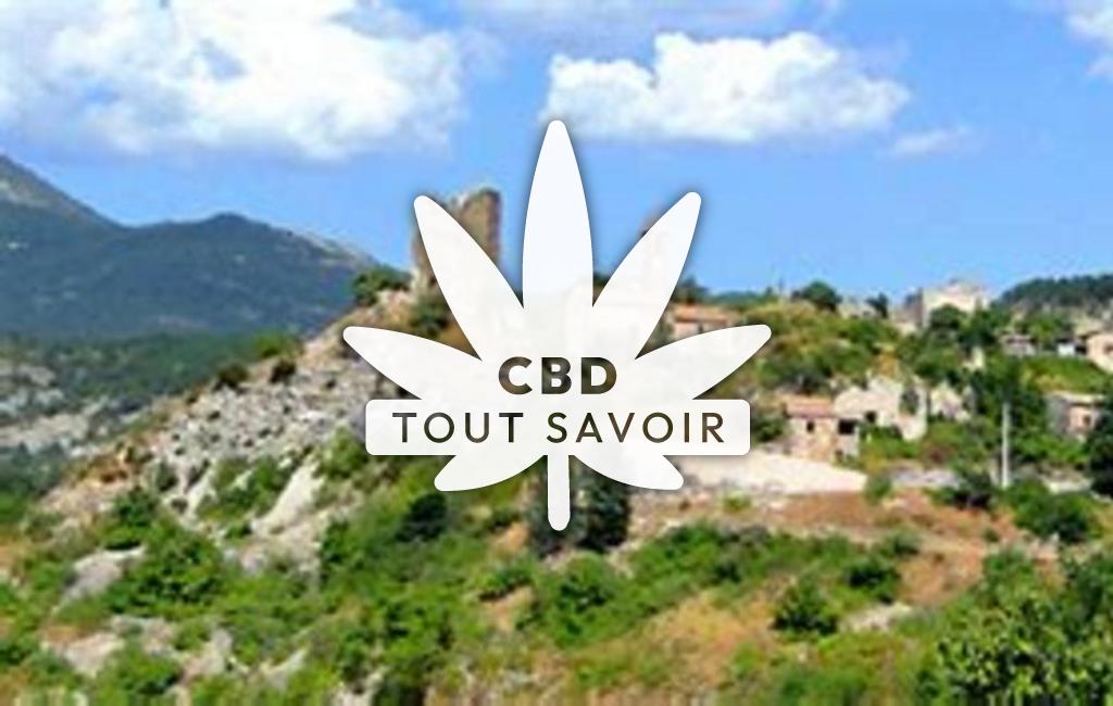 Village à Verclause avec feuille Cannabis CBD