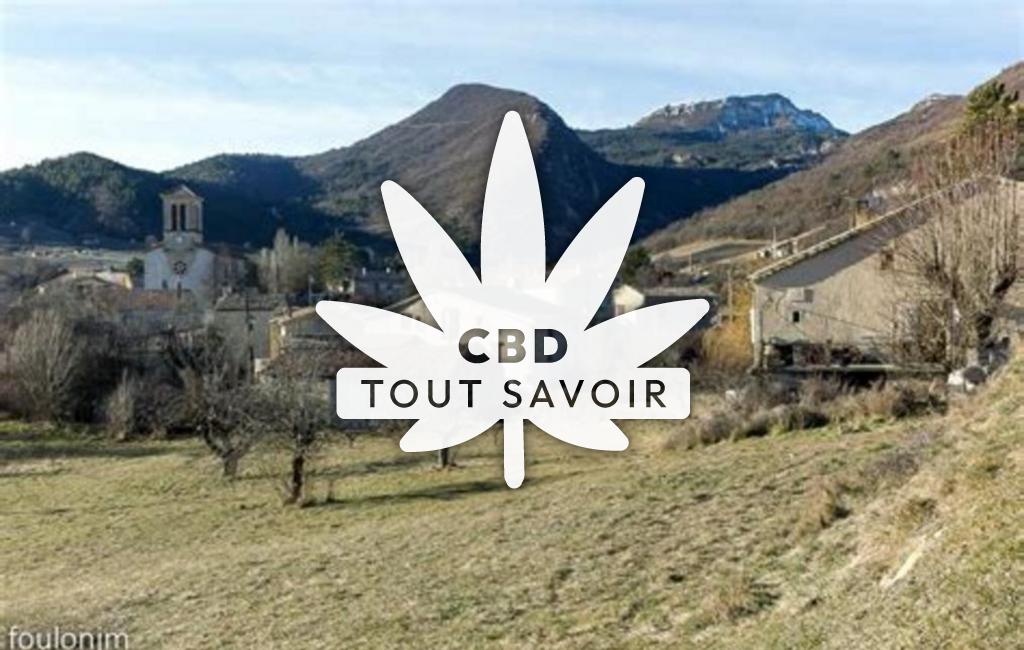 Village à Eygalayes avec feuille Cannabis CBD