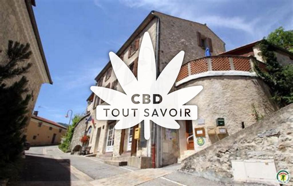 Village à Laborel avec feuille Cannabis CBD