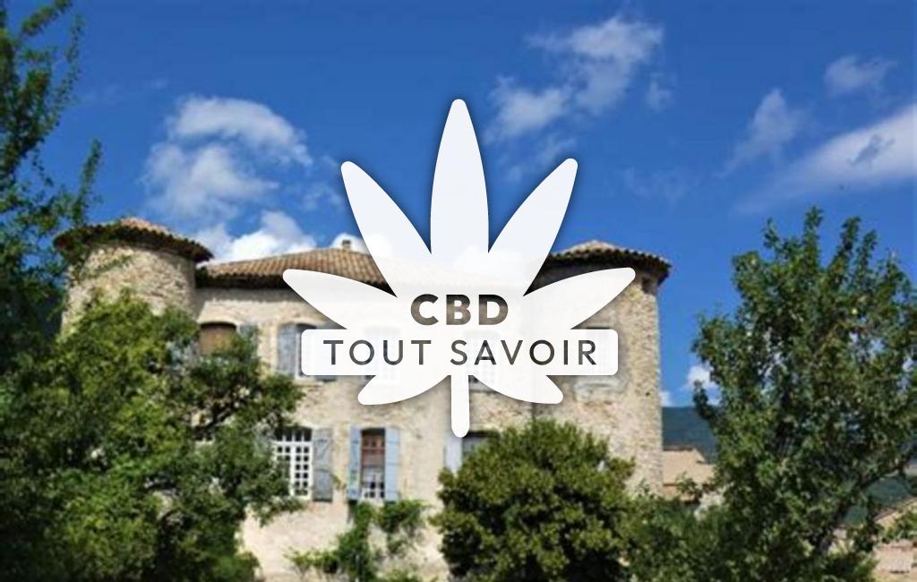 Village à Lachau avec feuille Cannabis CBD