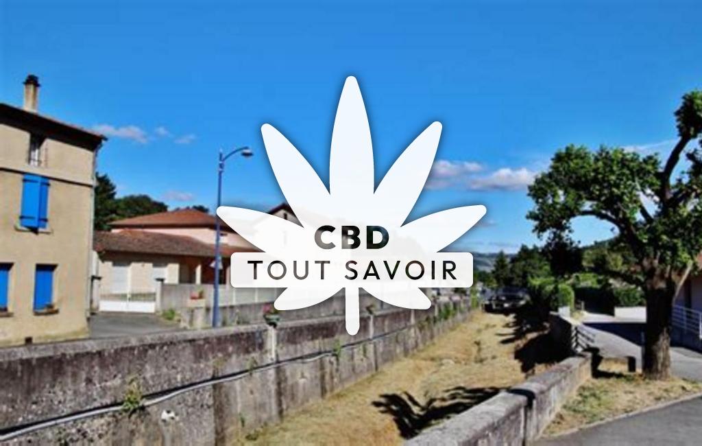 Village à Crozes-Hermitage avec feuille Cannabis CBD