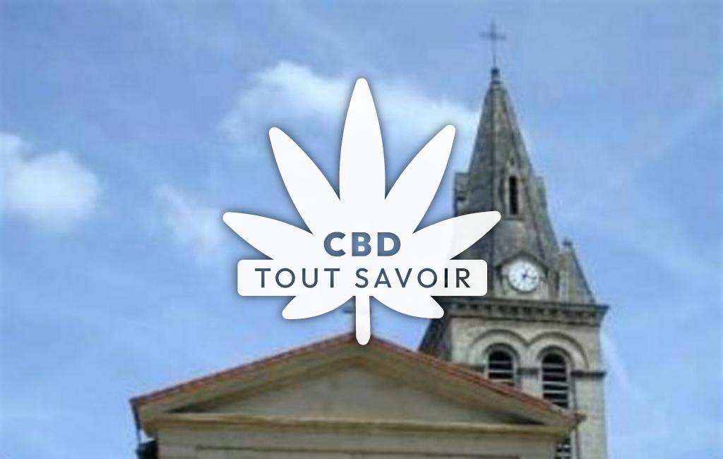 Village à Eymeux avec feuille Cannabis CBD