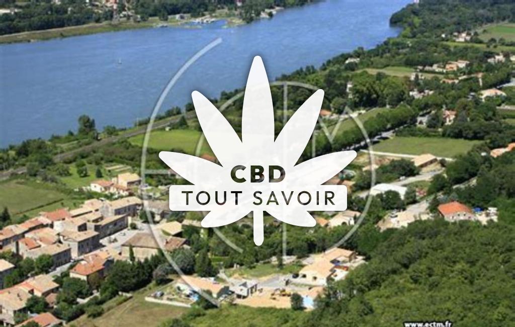 Village à La-Coucourde avec feuille Cannabis CBD