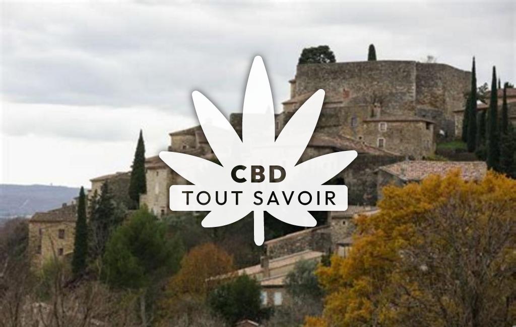 Village à La-Laupie avec feuille Cannabis CBD