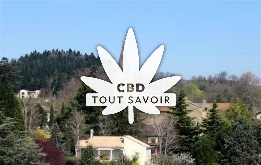 Village à Genissieux avec feuille Cannabis CBD