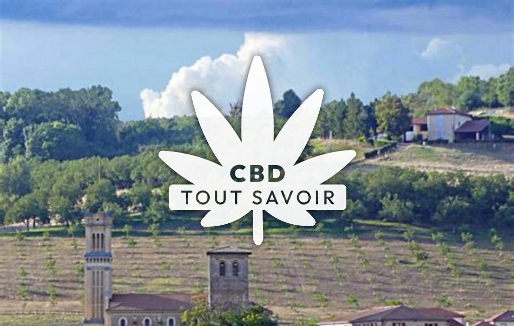 Village à Montmiral avec feuille Cannabis CBD