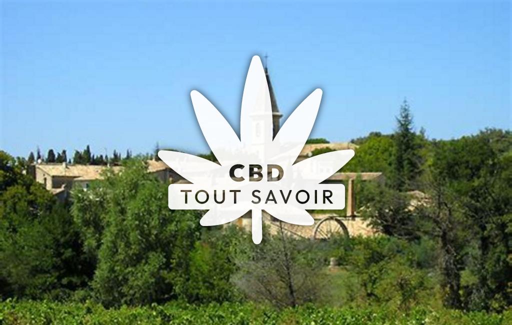 Village à Saint-Pantaleon-les-Vignes avec feuille Cannabis CBD