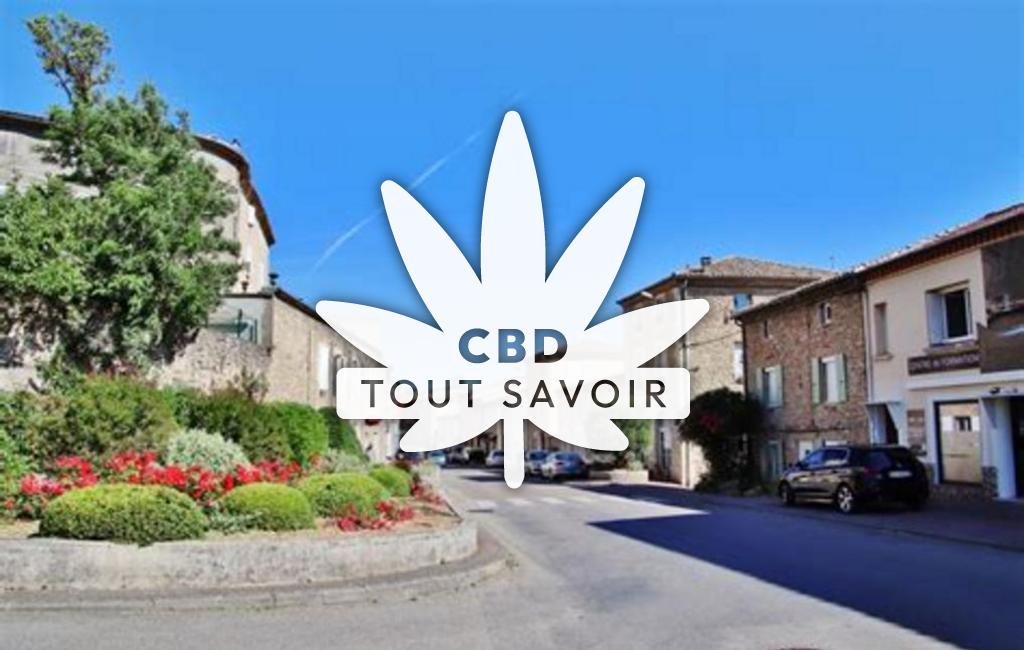 Village à Montoison avec feuille Cannabis CBD