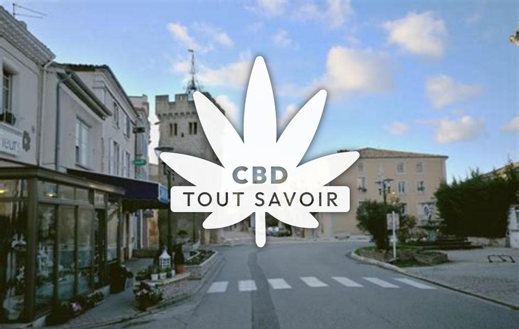 Village à Portes-les-Valence avec feuille Cannabis CBD
