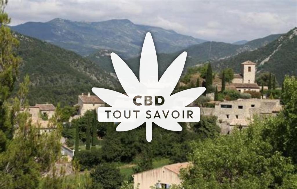 Village à Aubres avec feuille Cannabis CBD