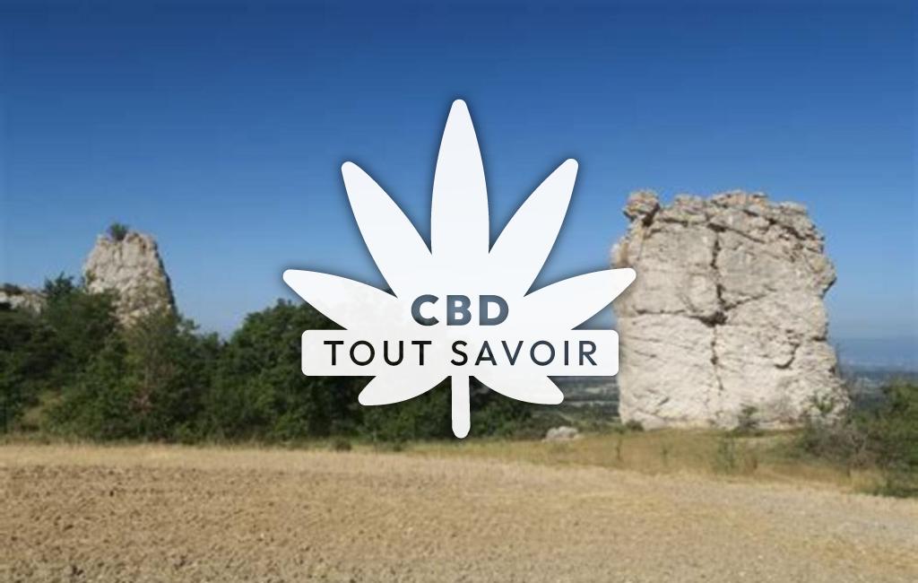 Village à La-Baume-Cornillane avec feuille Cannabis CBD