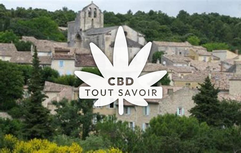 Village à Saint-Restitut avec feuille Cannabis CBD