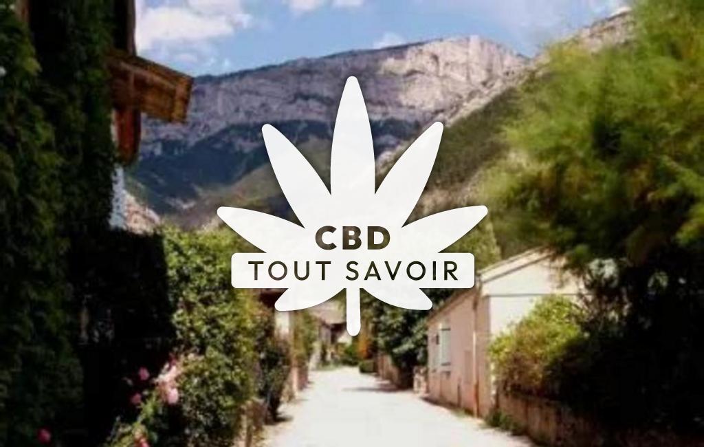 Village à Laval-D'Aix avec feuille Cannabis CBD