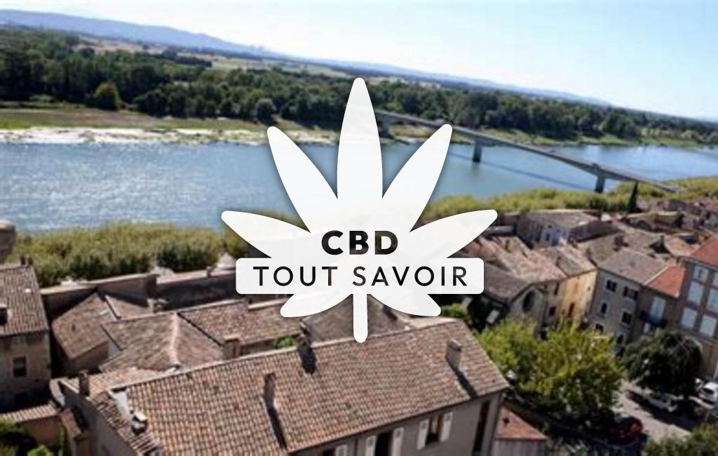Village à Saint-Andeol avec feuille Cannabis CBD