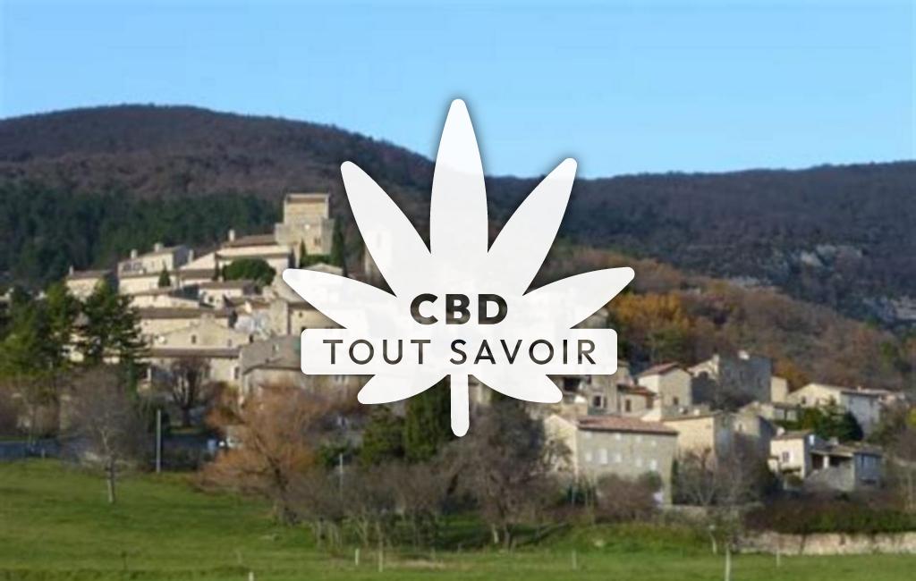 Village à Le-Poet-Laval avec feuille Cannabis CBD