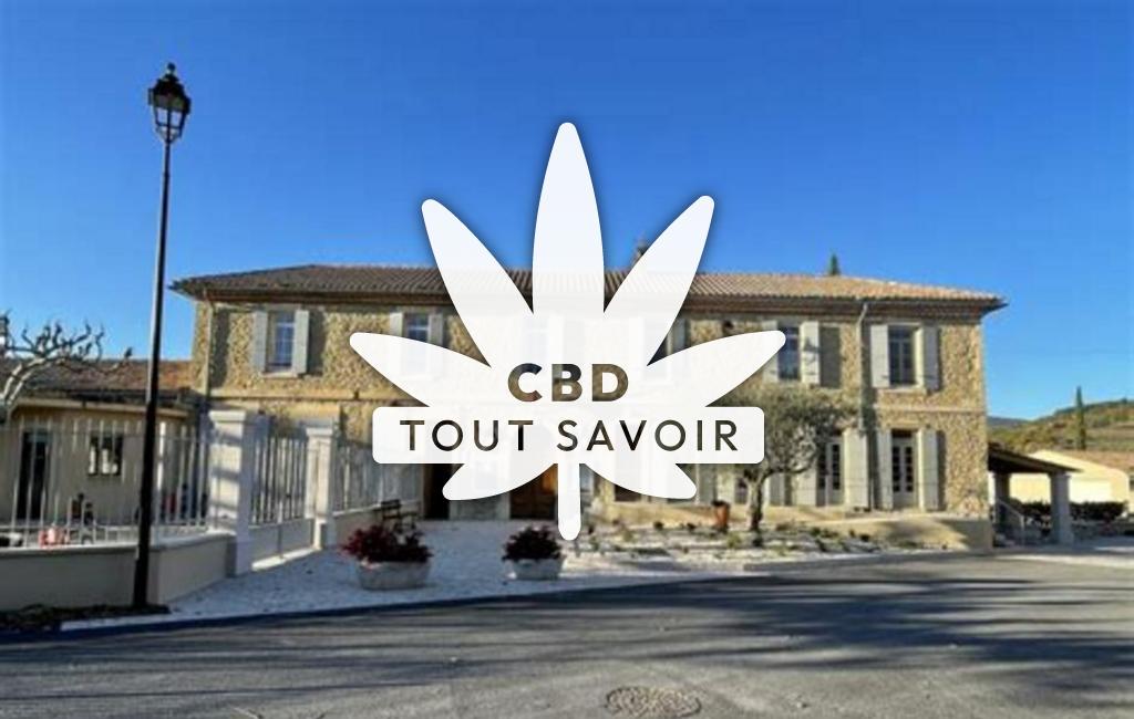 Village à Merindol-les-Oliviers avec feuille Cannabis CBD