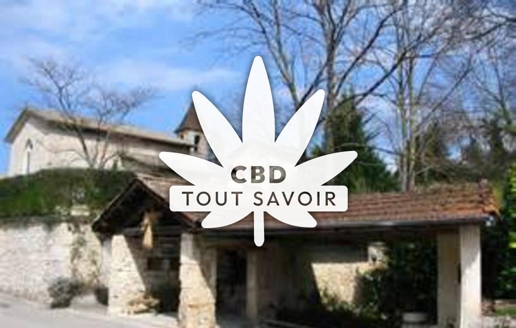 Village à Saint-Martin-le-Colonel avec feuille Cannabis CBD
