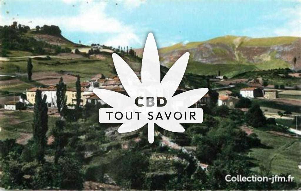 Village à Vesc avec feuille Cannabis CBD